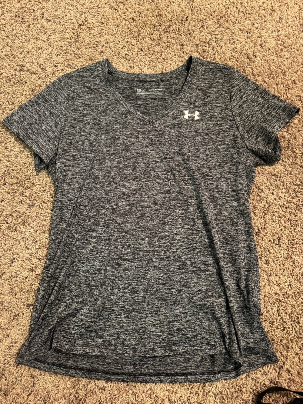 Under Armour Women's Dark Heather Gray V-Neck Short Sleeve Tee